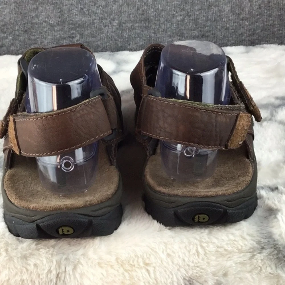 Dunham Brown Leather Adjustable Slip‎ On Fisherman Sandals Size 11D